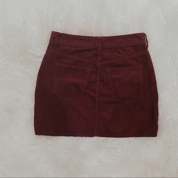 Corduroy Maroon PacSun Skirt - Picture 3 of 3